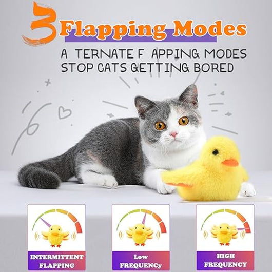 Juguete Interactivo para Gatos con Alas Batientes, Pato Recargable con Sonido - Image 3