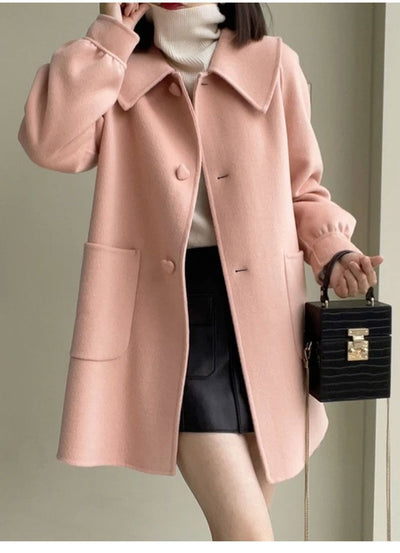 Abrigo de Lana Casual Elegante con Cuello Muñeca para Mujer - Image 17