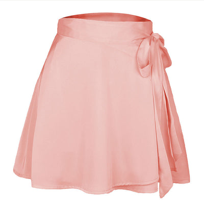 Falda Corta de Cintura Alta en Satén Chiffon - Diseño A-Line Elegante para Mujer - Image 15