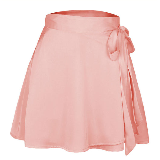 Falda Corta de Cintura Alta en Satén Chiffon - Diseño A-Line Elegante para Mujer - Image 15