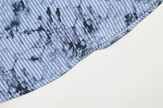 Camisa de Manga Corta Tie-Dye Tinta para Hombre - Image 9