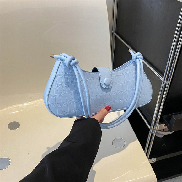 Bolso de Hombro Minimalista con Patrón de Piedra