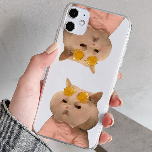Funda Transparente para Celular con Diseño de Gato Minimalista