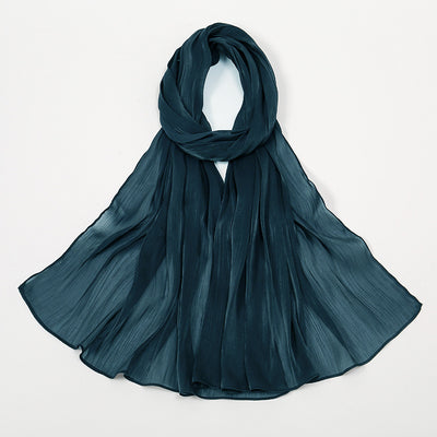 Pañuelo de Seda Chiffon Transpirable Efecto Anti-Arrugas Colores Lisos - Image 22