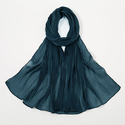 Pañuelo de Seda Chiffon Transpirable Efecto Anti-Arrugas Colores Lisos - Image 22