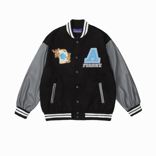 Uniforme de Béisbol con Manga de Cuero PU y Bordado Payaso Flocking Americano - Image 4
