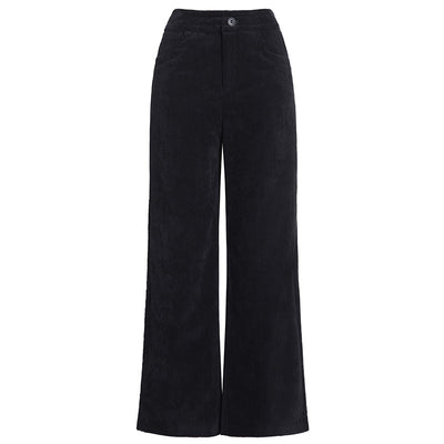 Pantalón Pana Ancho Cintura Alta Casual Holgado - Image 4