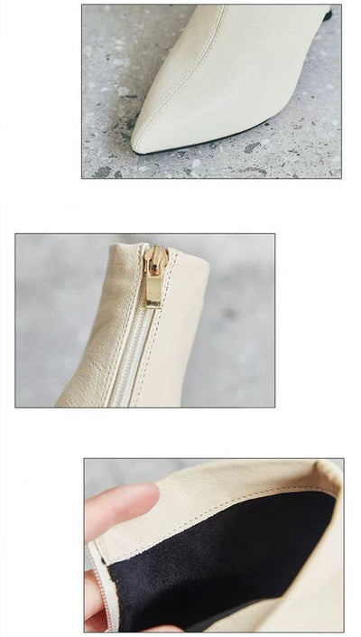 Botas Cortas de Tacón Stiletto para Invierno - Elegancia y Comodidad - Image 12