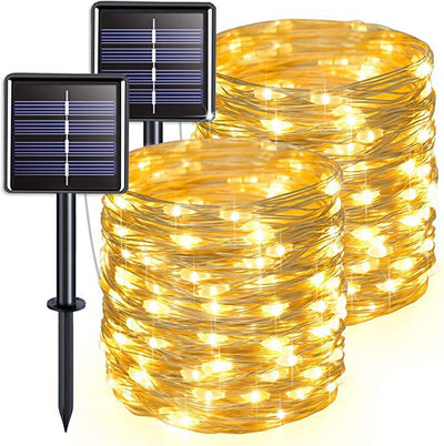 Guirnalda Solar de Cobre LED con 8 Funciones de Iluminación - Image 6
