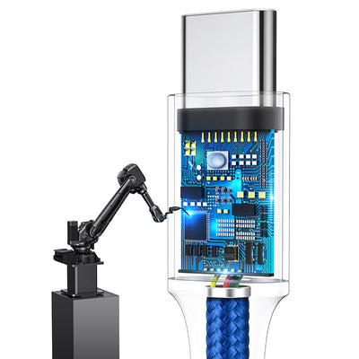 Cable 3 en 1 Rapid Series - iPhone, Android y USB-C Azul Oscuro - Image 11