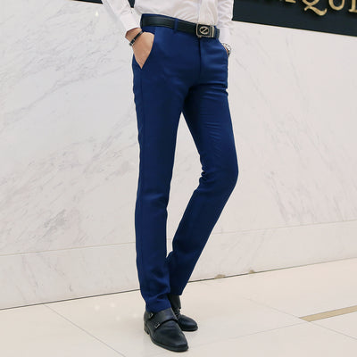 Pantalones casuales de negocios hombre ajuste slim coreano - Image 29