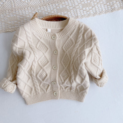 Cardigan Suéter Coreano Diamante Niño Estilo Moderno