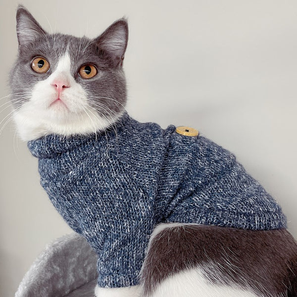 Suéter Otoño Invierno para Gatos - Prevención de Caída de Pelo