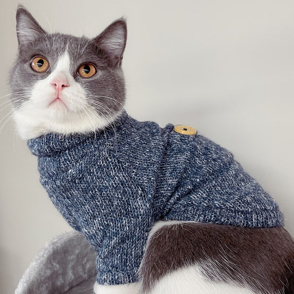 Suéter Otoño Invierno para Gatos - Prevención de Caída de Pelo