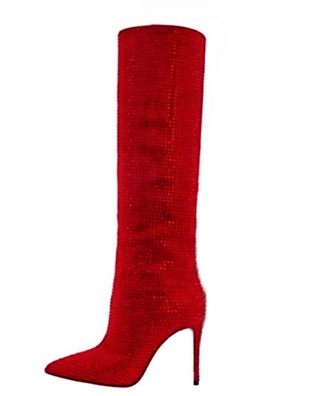 Botas Altas de Tacón Stiletto con Cristales para Mujer - Image 14