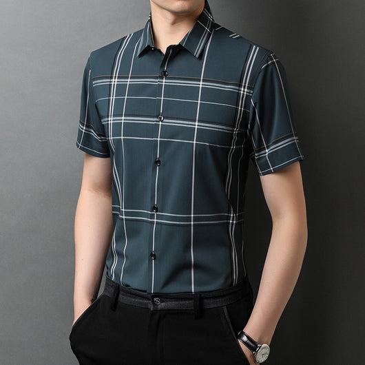 Camisa a Cuadros Manga Corta Moderna para Hombre y Mujer - Image 3