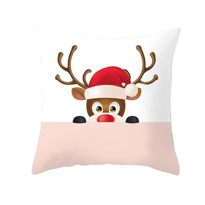 Funda de Almohada Navideña con Diseño de Ciervo y Patrón Geométrico - Image 13
