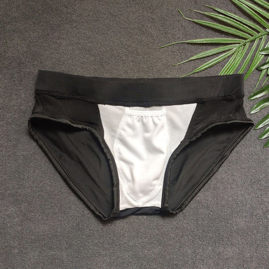 Short de Playa Bikini Negro con Detalles de Malla Triangular - Image 14