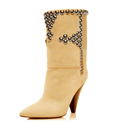 Botas Over the Knee con Tacón Cuña y Punta Studs - Image 5