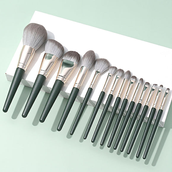 Set de 14 Brochas de Maquillaje Green Cloud