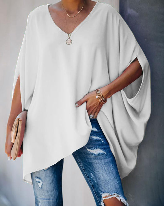 Camiseta Suelta con Cuello en V para Mujer - Estilo Europeo y Americano - Image 25