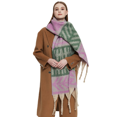 Pashmina de Otoño Invierno con Borlas - Tejido Grueso Europeo Estilo Moderno - Image 3