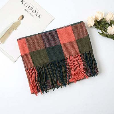 Bufanda de Cachemira a Cuadros para Otoño e Invierno - Image 17