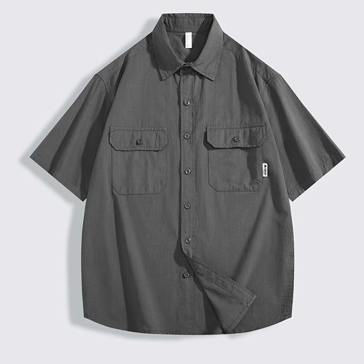 Camisa de Trabajo Retro Manga Corta para Hombre - Image 6
