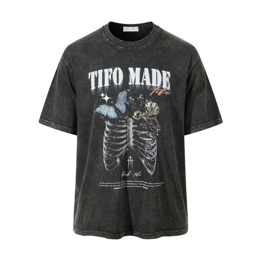 Camiseta Calavera Desgastada para Hombre - Estilo Vintage Rock - Image 12