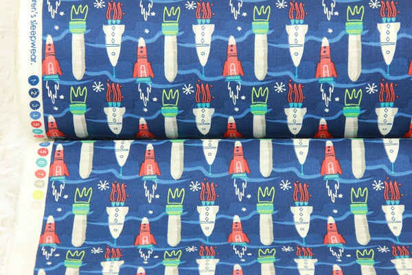 Tela de Algodón Puro Estilo Nórdico con Estampado de Cohete para Proyectos Artesanales - Image 5