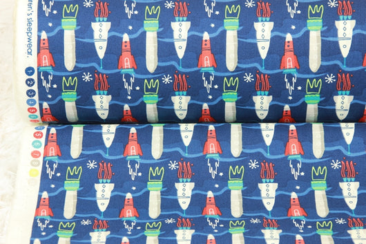 Tela de Algodón Puro Estilo Nórdico con Estampado de Cohete para Proyectos Artesanales - Image 5