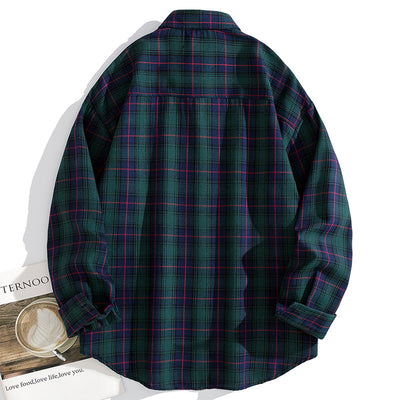 Camisa Casual de Cuadros Oversize para Hombre - Image 14