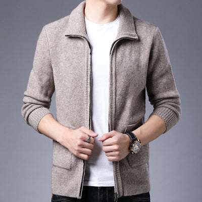 Chaqueta Casual de Alpaca con Cierre y Solapa - Tejido Polar Premium