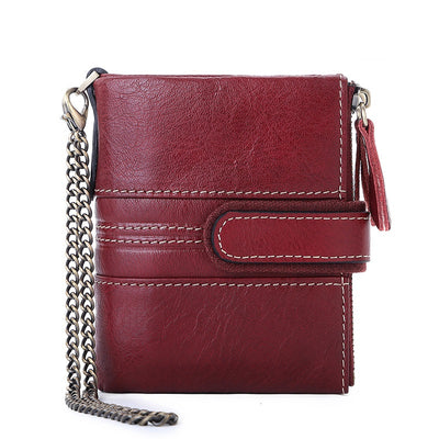 Billetera Antirobo de Cuero Genuino con Cierre Seguro - Cartera Multifuncional Vintage para Hombre - Image 4
