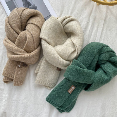 Bufanda de Lana Cálida Estilo Coreano para Mujer - Diseño Elegante y Versátil