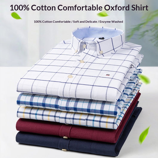 Camisa Cuadriculada Casual de Manga Larga para Hombre Talla Grande - Image 2