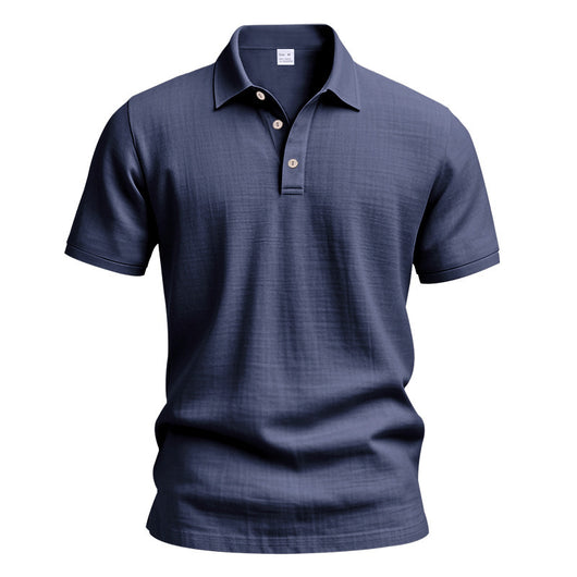 Polo Casual Británico Hombre con Cuello Solapa y Cierre de Hebilla en Lino - Image 7