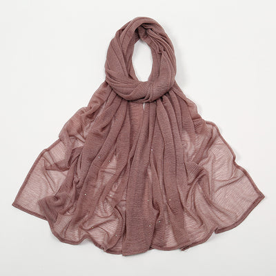 Pañuelo Plisado con Strass y Detalles de Cáñamo para Mujer - Image 13