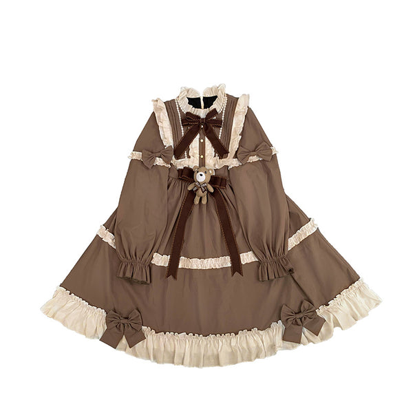 Vestido Lolita Soft Girl para Fiesta de Té con Osito de Peluche