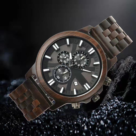 Reloj Minimalista de Madera Sándalo para Hombre