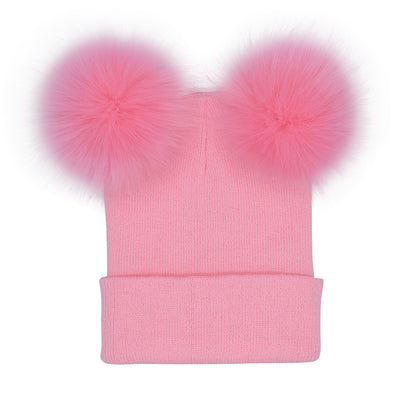 Gorro de Lana Tejido Doble para Mujer con Bola Decorativa - Image 10