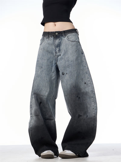 Pantalones Jeans Sueltos Efecto Desteñido con Tinta Splash - Image 20