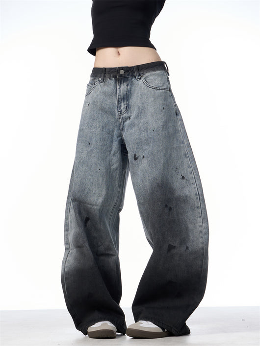 Pantalones Jeans Sueltos Efecto Desteñido con Tinta Splash - Image 20