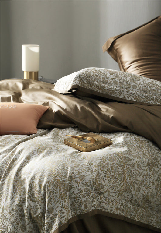 Juego de Cama Jacquard Algodón Puro Estilo Retro Americano 4 Piezas - Image 42