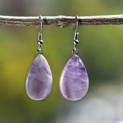 Aretes de Piedra Natural Estilo Chino Gota de Agua - Image 13