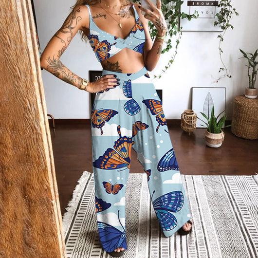 Conjunto Tirantes Estampado con Pantalón Negro - Image 11