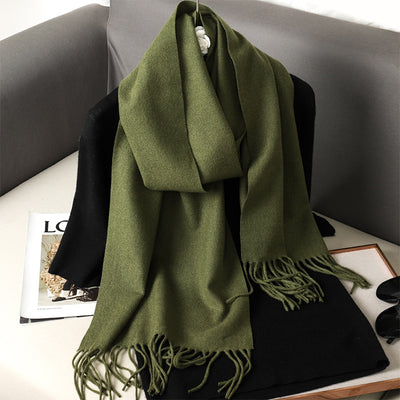 Pashmina Cálida de Color Sólido para Mujer - Chal Suave Estilo Cashmere - Image 37