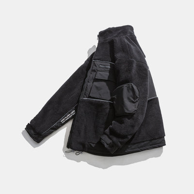 Chaqueta Polar Térmica Retro con Cuello Alto - Corte Holgado para Hombre - Image 3