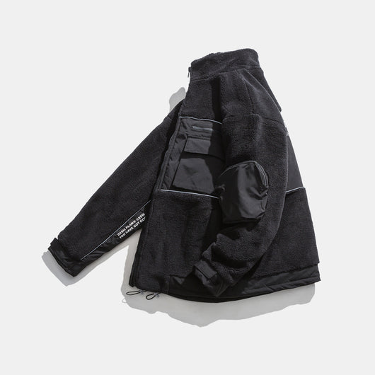 Chaqueta Polar Térmica Retro con Cuello Alto - Corte Holgado para Hombre - Image 3