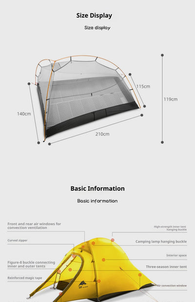 Carpa de Camping Ultraligera Resistente a Tormentas y Viento - Image 12